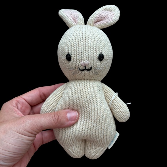 Cuddle + Kind Other - Cuddle + Kind Baby Rabbit Oatmeal Bunny Hand Knit Stuffed Animal Cream Plush Toy